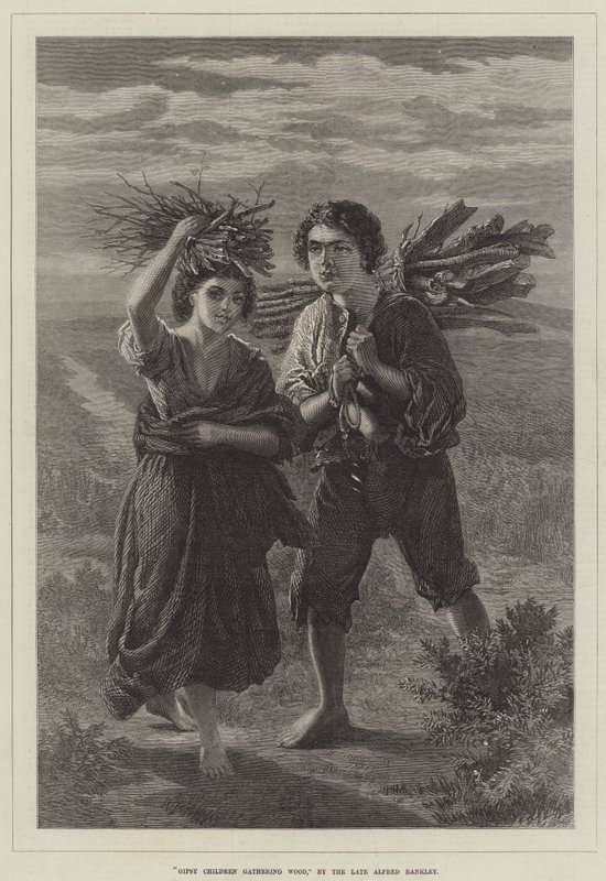 Niños gitanos recogiendo leña de Alfred Rankley