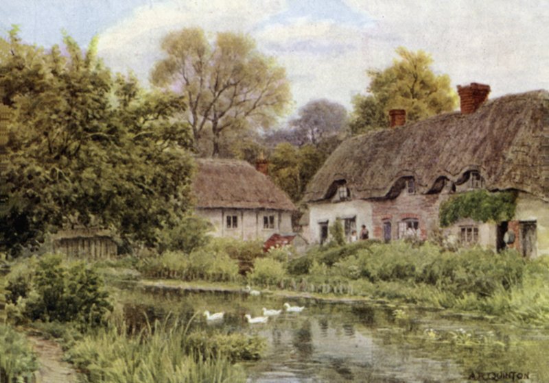 Cabañas en el Lago, cerca de Salisbury, Wilts de Alfred Robert Quinton
