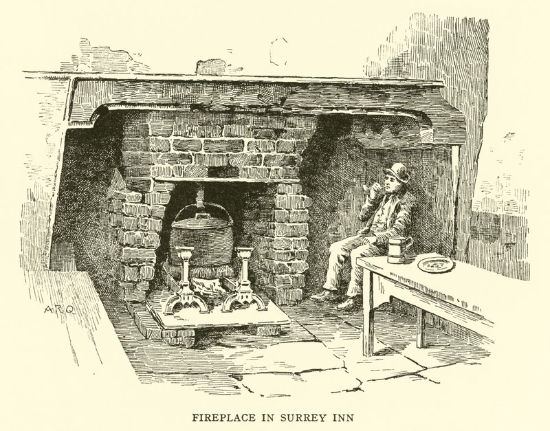 Chimenea en Surrey Inn de Alfred Robert Quinton