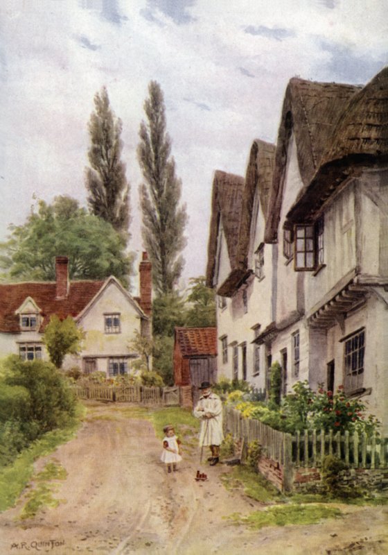 Las tres buhardillas, Kersey, Suffolk de Alfred Robert Quinton