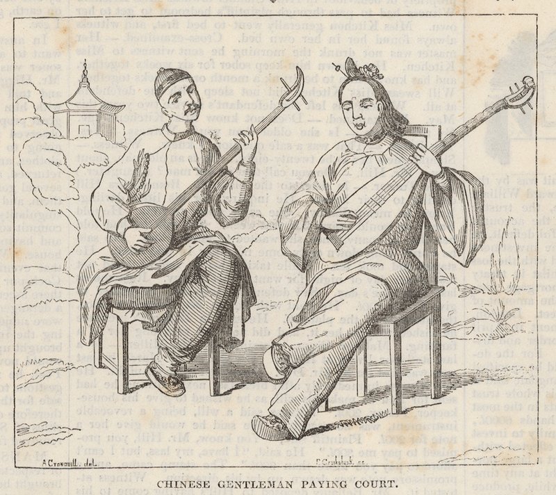 Caballeros chinos jugando a la corte de Alfred Crowquill