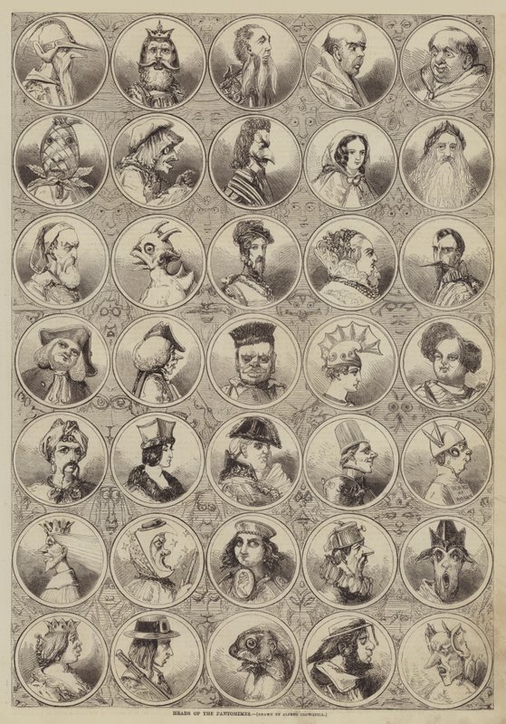 Cabezas de las pantomimas de Alfred Crowquill