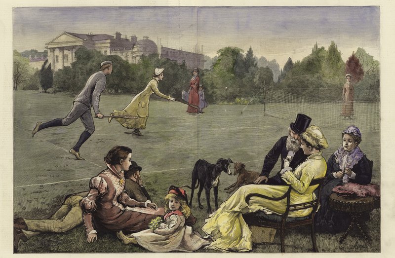 Tenis en césped de Alfred Edward Emslie