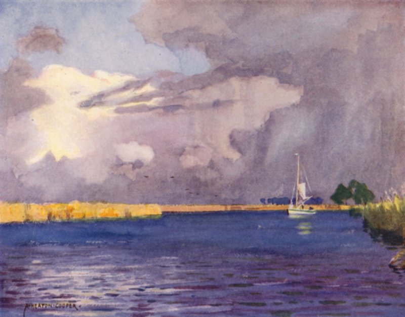 Heigham Sounds, Norfolk, nubes de tormenta de Alfred Heaton Cooper