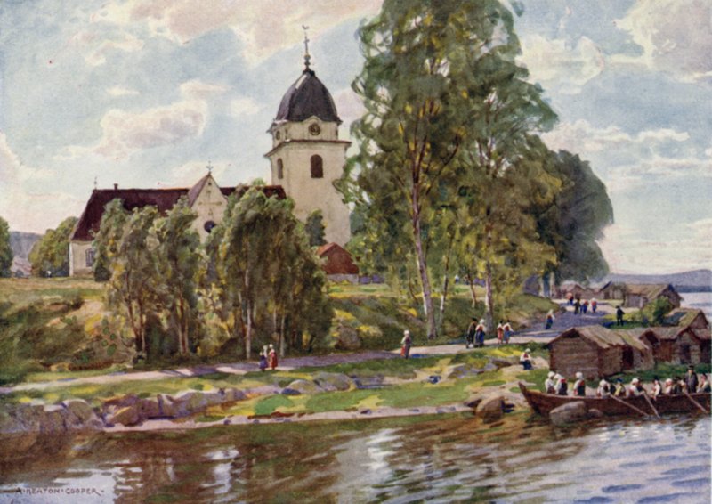 Domingo en Rattvik, Dalecarlia de Alfred Heaton Cooper