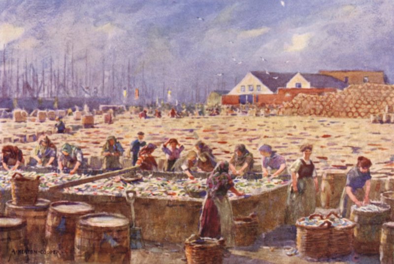 Yarmouth, Norfolk, la cosecha de arenques de Alfred Heaton Cooper