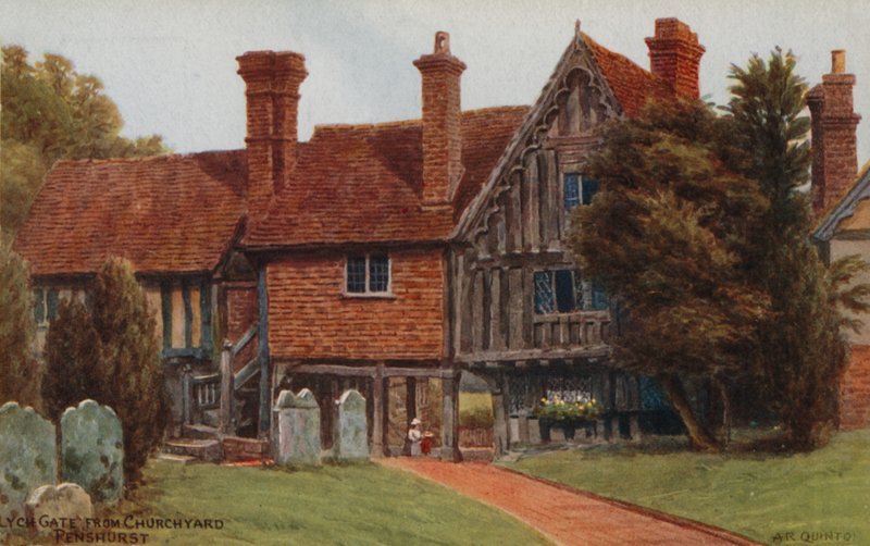 Puerta Lych desde el cementerio, Penshurst de Alfred Robert Quinton