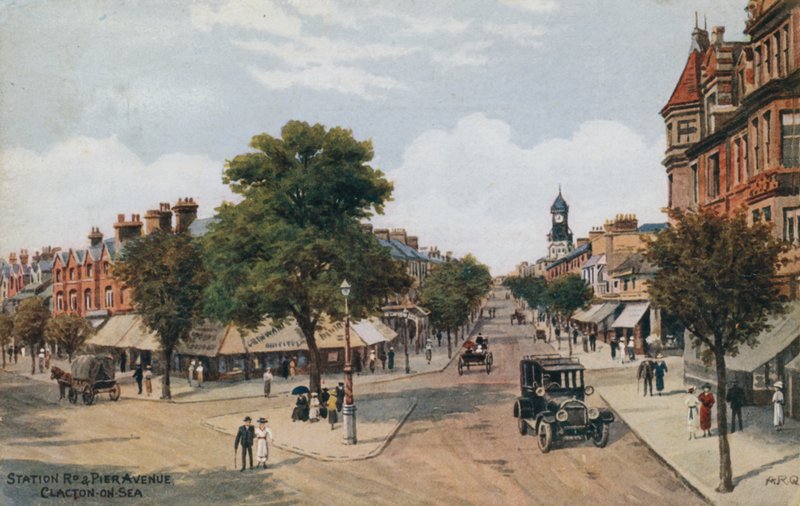 Station Rd y Pier Avenue, Clacton-on-Sea de Alfred Robert Quinton