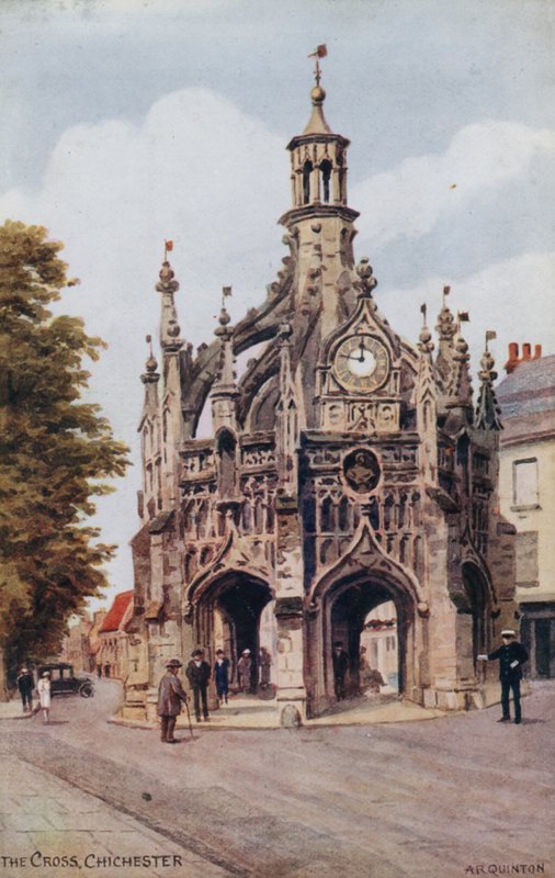 La Cruz, Chichester (litografía en color) de Alfred Robert Quinton