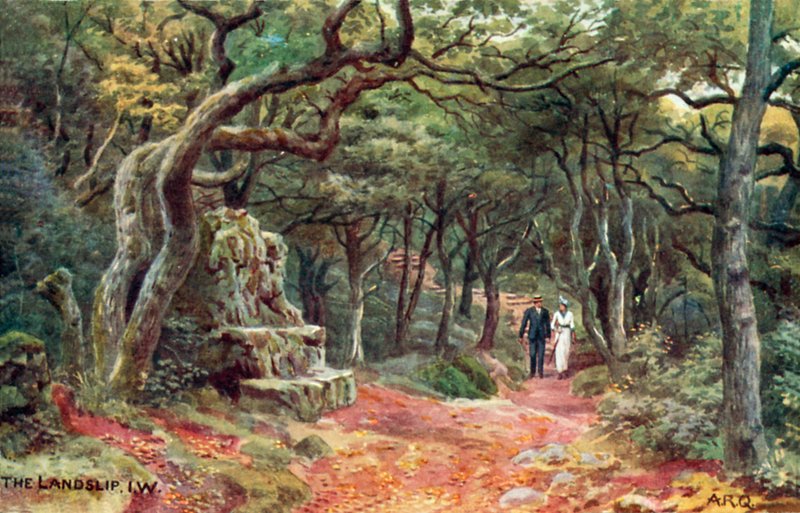 El deslizamiento de tierra, Isla de Wight de Alfred Robert Quinton