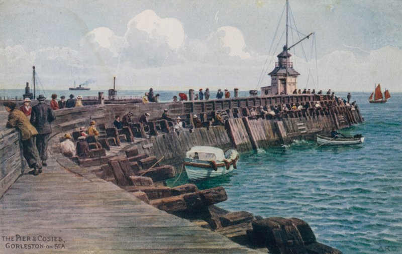 El muelle y las casetas, Gorleston-on-Sea de Alfred Robert Quinton