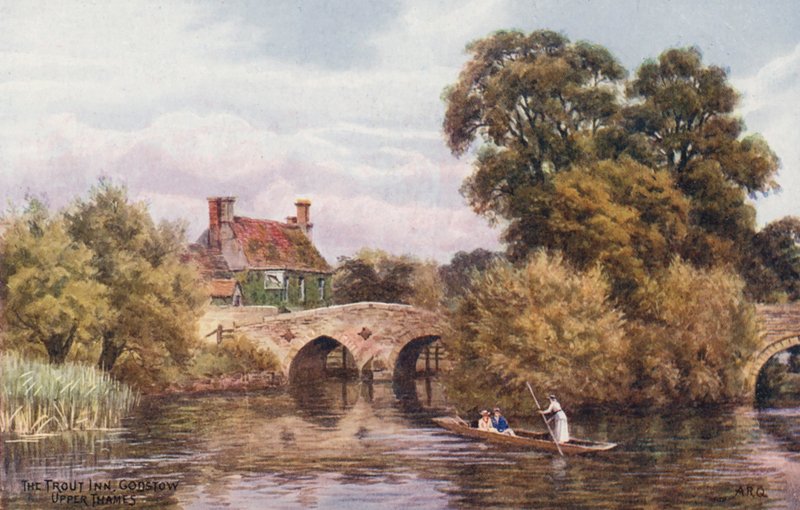 The Trout Inn, Godstow (litografía en color) de Alfred Robert Quinton