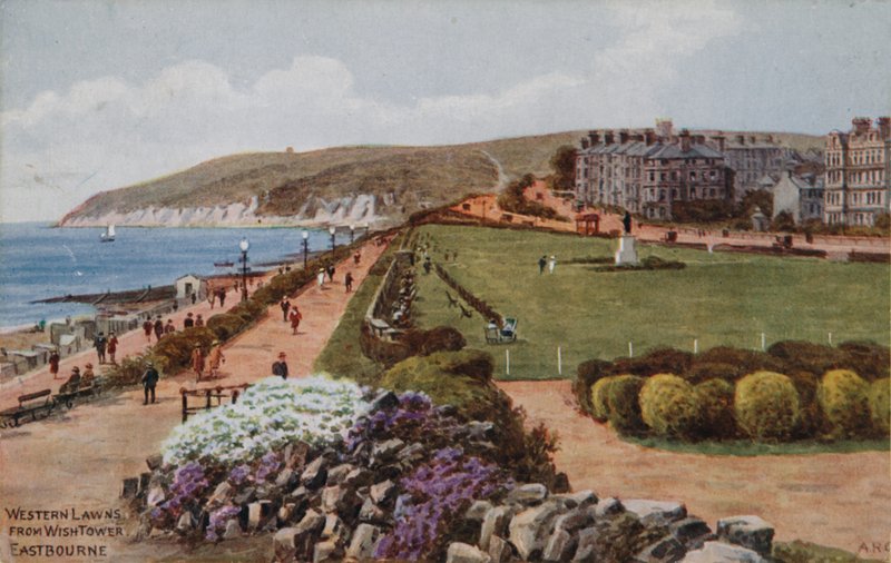 Jardines occidentales, desde la Torre del Deseo, Eastbourne de Alfred Robert Quinton
