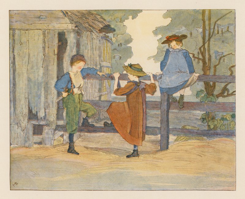 Niños y niñas (litografía en color) de Alice Maud Beddington