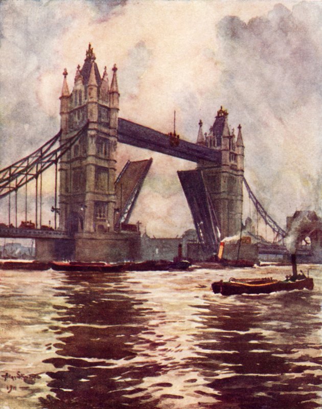 El Puente de la Torre (litografía en color) de Allan (after) Stewart