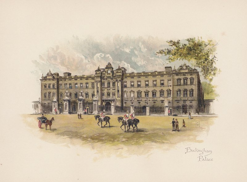 Londres familiar: Palacio de Buckingham (litografía en color) de Allan F. Barraud