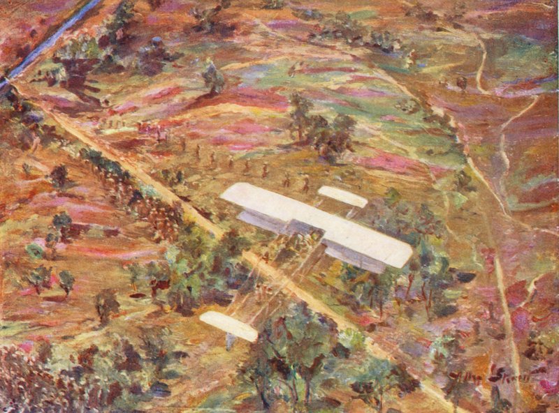 WW1: Un reconocimiento aéreo (litografía en color) de Allan Stewart