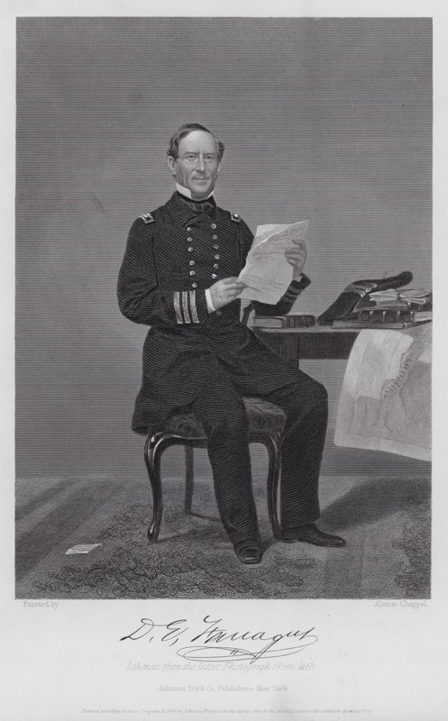 David Glascoe Farragut (grabado) de Alonzo (after) Chappel