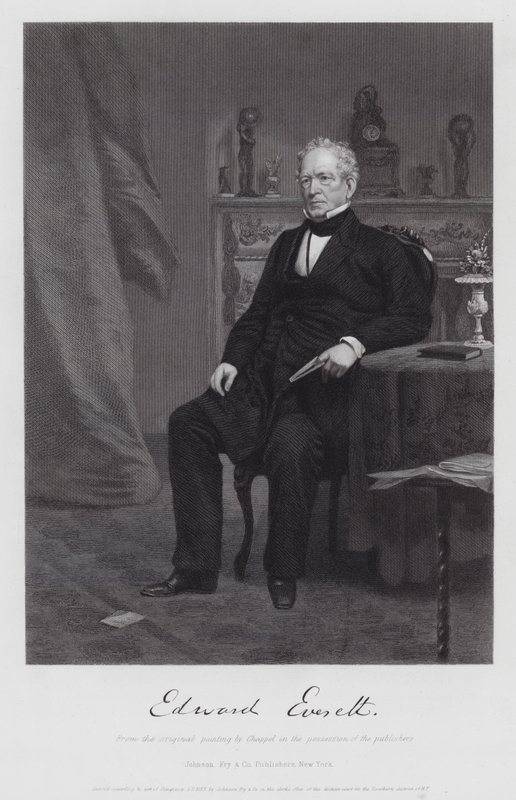 Edward Everett (grabado) de Alonzo (after) Chappel