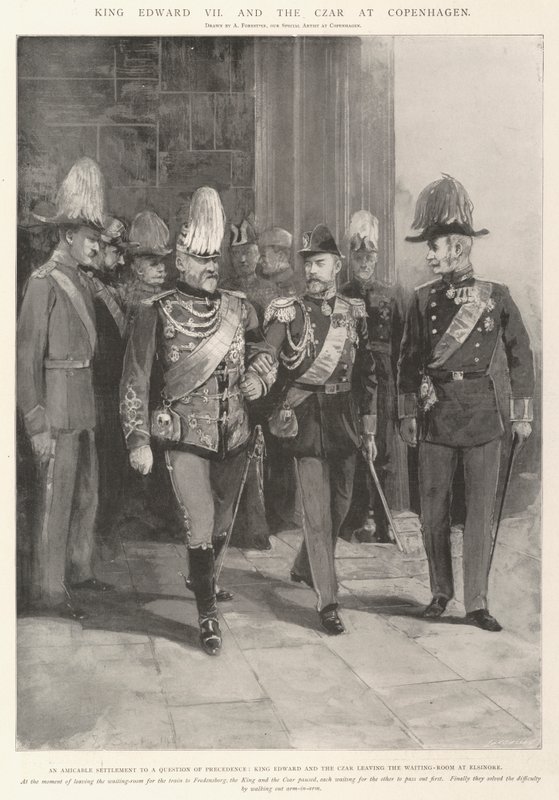 El Rey Eduardo VII y el Zar en Copenhague de Amedee Forestier