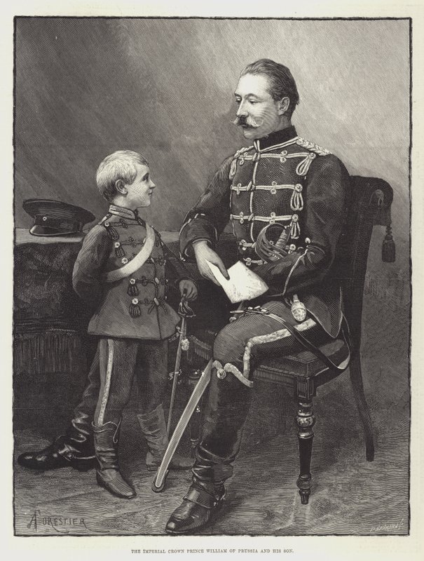 El príncipe heredero imperial Guillermo de Prusia y su hijo de Amedee Forestier