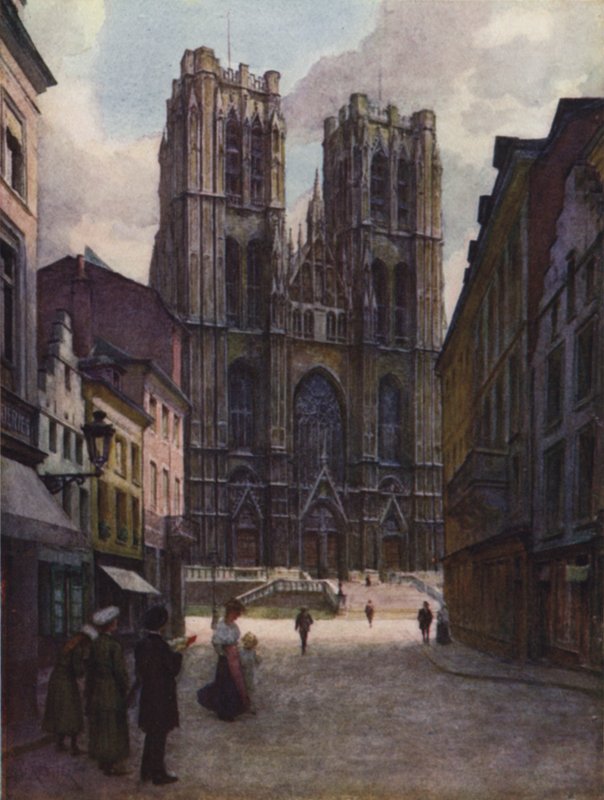 La Catedral de Santa Gúdula, Bruselas de after Amedee Forestier