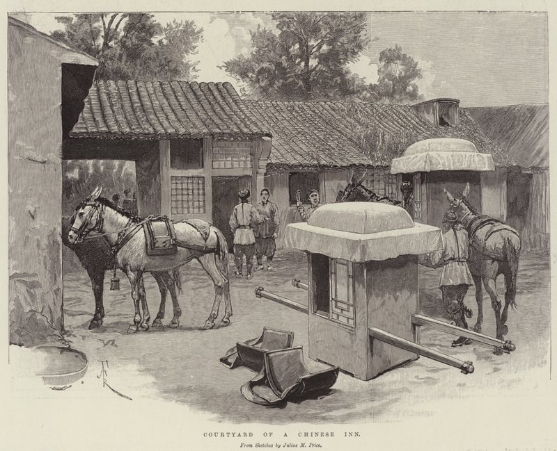 Patio de una posada china de Amedee Forestier