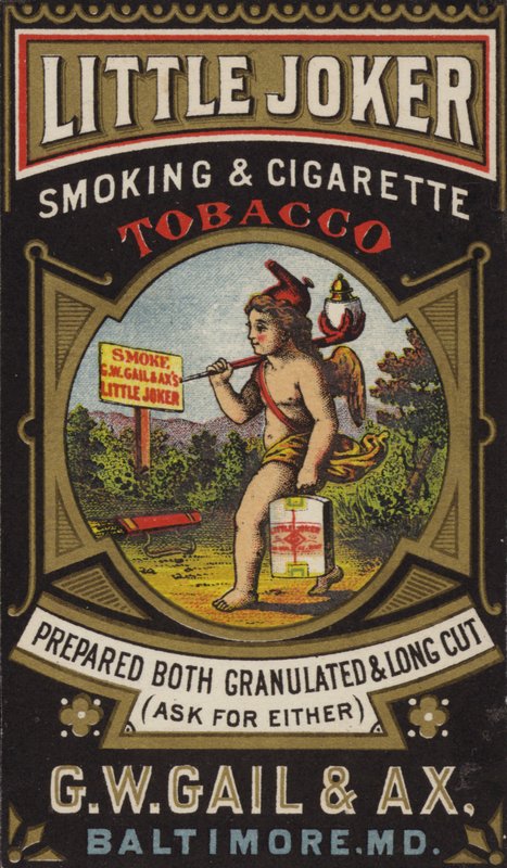 Querubín llevando tabaco y encendedor de American School