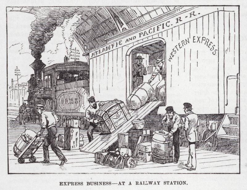 Negocio exprés en una estación de tren de American School