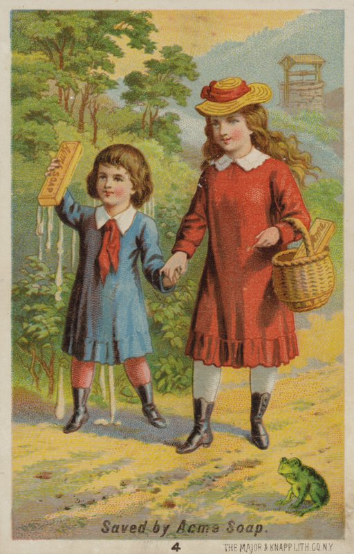 Niña de la mano con niño empapado de American School