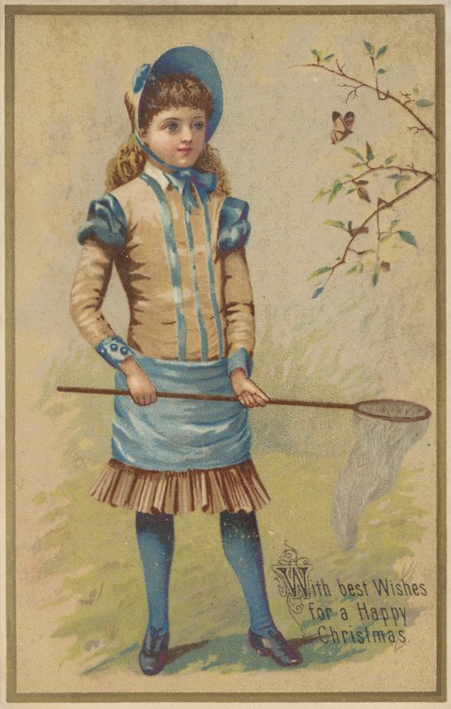 Niña atrapando una mariposa de American School