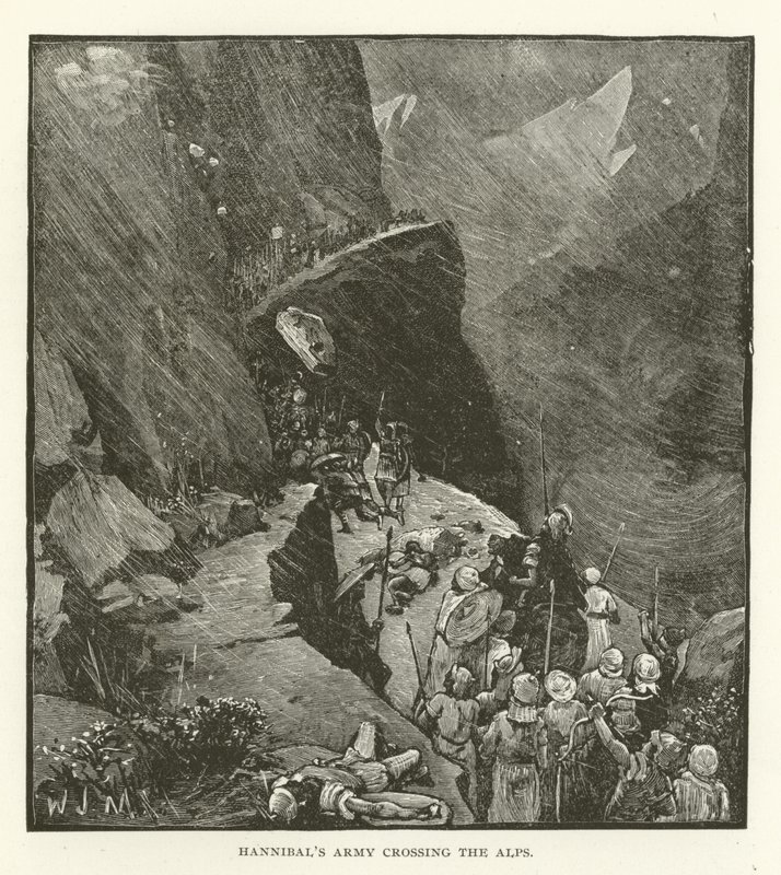 El ejército de Aníbal cruzando los Alpes de American School