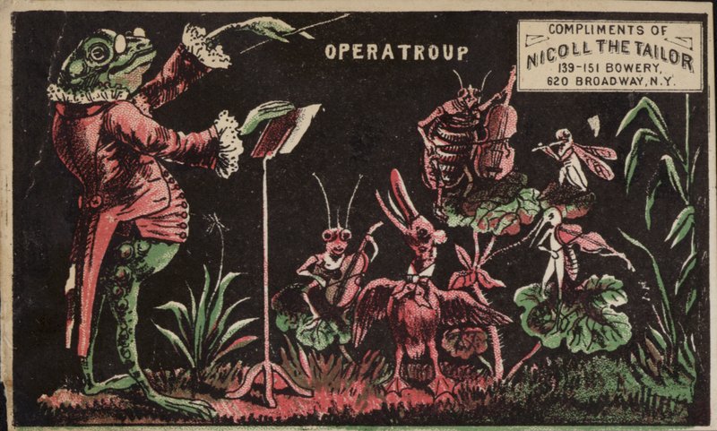 Sapo dirigiendo una banda de insectos de American School