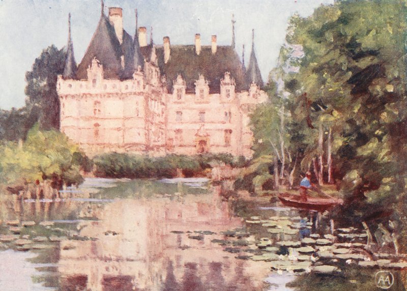 Azay-le-Rideau (litografía en color) de Amy B. Atkinson