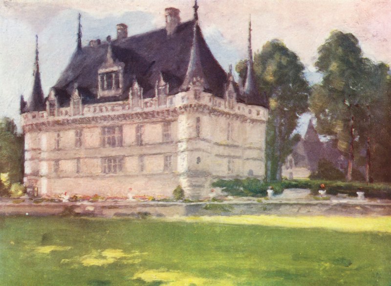 Azay-le-Rideau (litografía en color) de Amy B. Atkinson