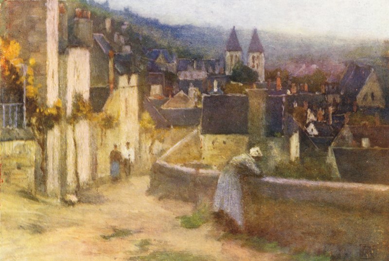Chinon desde el castillo (litografía en color) de Amy B. Atkinson