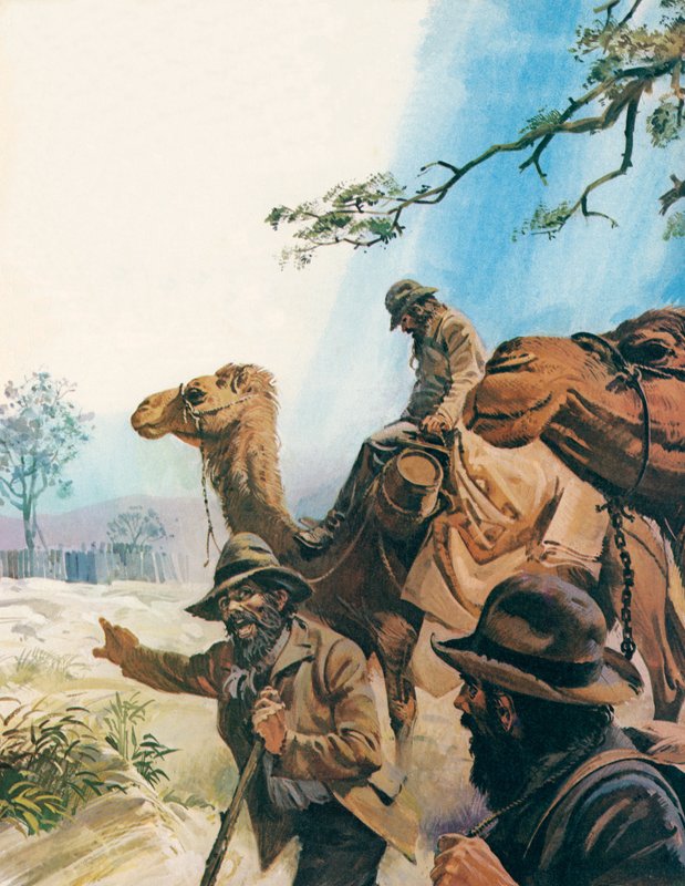 Burke y Wills (litografía en color) de Andrew Howat