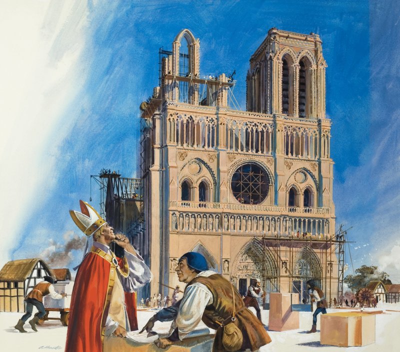 Notre Dame (gouache sobre papel) de Andrew Howat