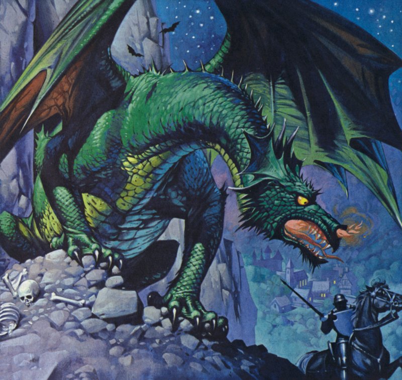 Dragones (litografía en color) de Angus McBride