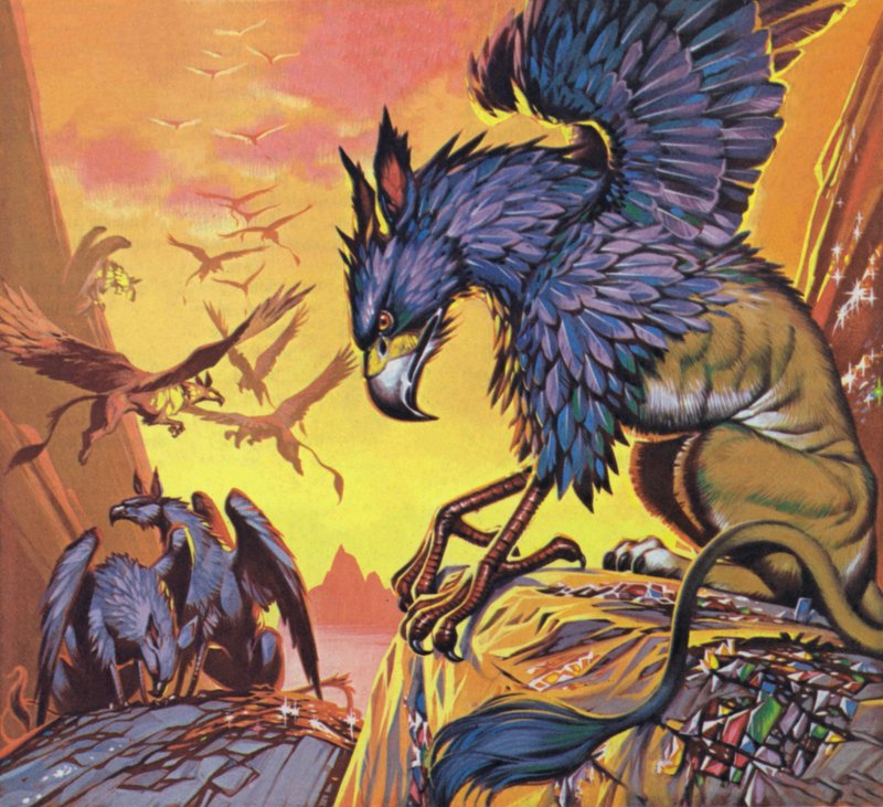 Gryphons (litografía en color) de Angus McBride