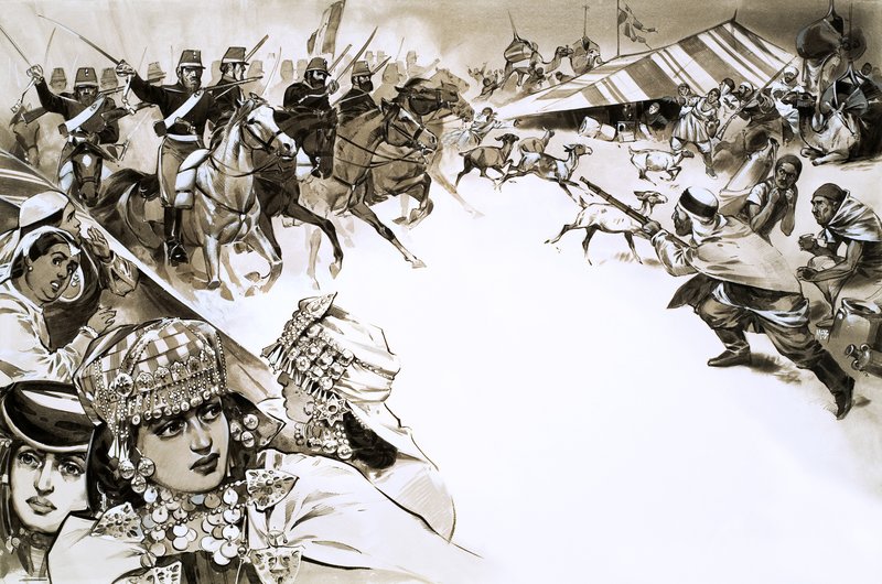 Los franceses invaden Argelia (gouache sobre papel) de Angus McBride