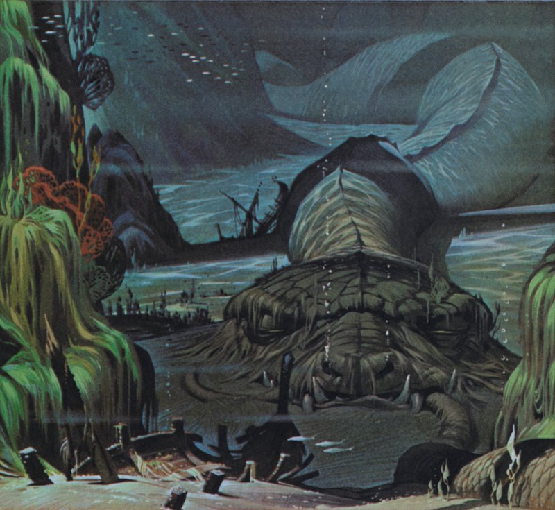 La serpiente de Midgard (litografía en color) de Angus McBride