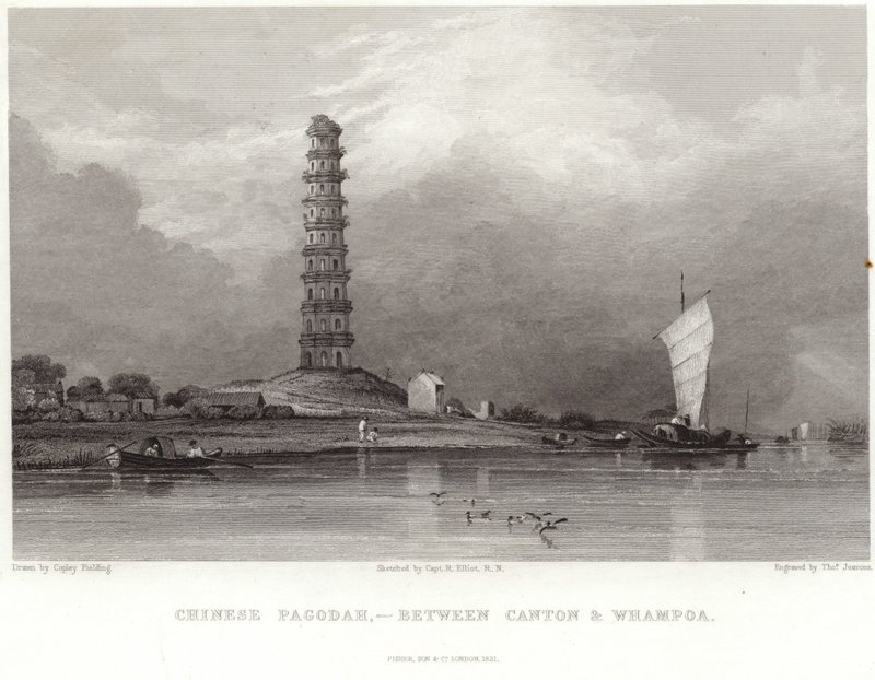 Pagoda china entre Cantón y Whampoa de Anthony van Dyck