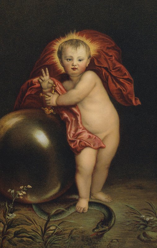 Jesús aplastando a la serpiente de Anthony van Dyck