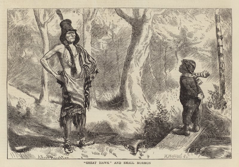 Gran halcón y pequeño mormón de Arthur Boyd Houghton