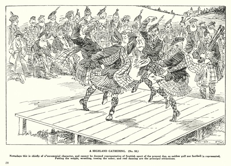A Highland Gathering (litografía) de Arthur Moreland