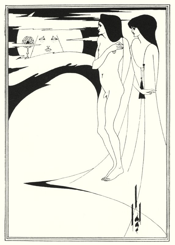 La mujer en la luna (grabado) de Aubrey (after) Beardsley