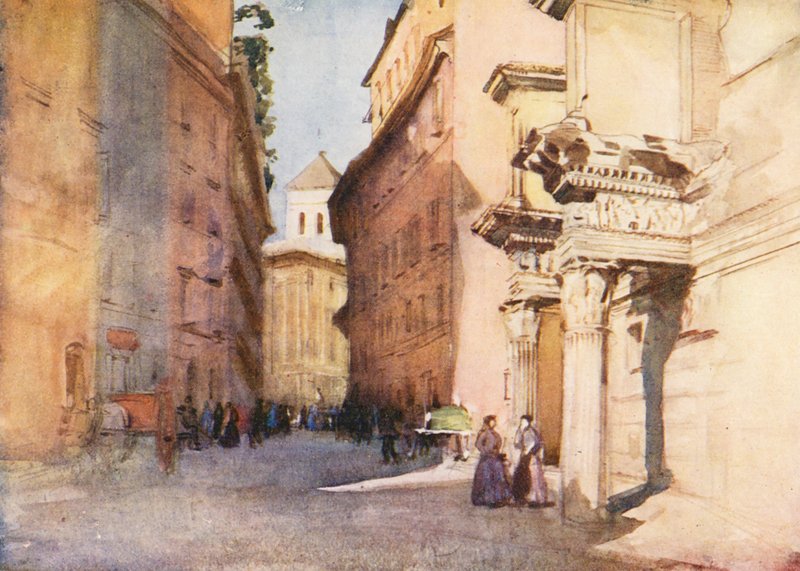 Roma: Foro de Nerva (litografía en color) de Aubrey Waterfield