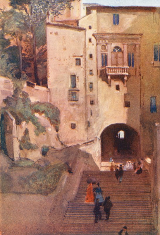 Roma: Casa de Vanozza (litografía en color) de Aubrey Waterfield
