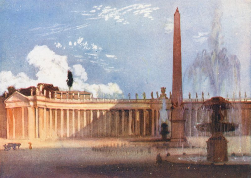 Roma: Plaza de San Pedro (litografía en color) de Aubrey Waterfield